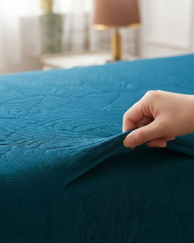 Housse de clic clac bleu canard motifs – Protection canapé convertible – Photo Variation 5