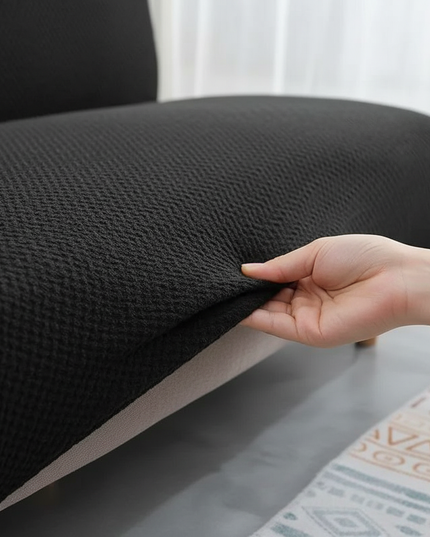 Housse de clic clac jacquard extensible noir – Protection canapé convertible – Photo Variation 5