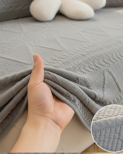 Housse de clic clac gris matelassée – Protection canapé convertible – Photo Variation 5