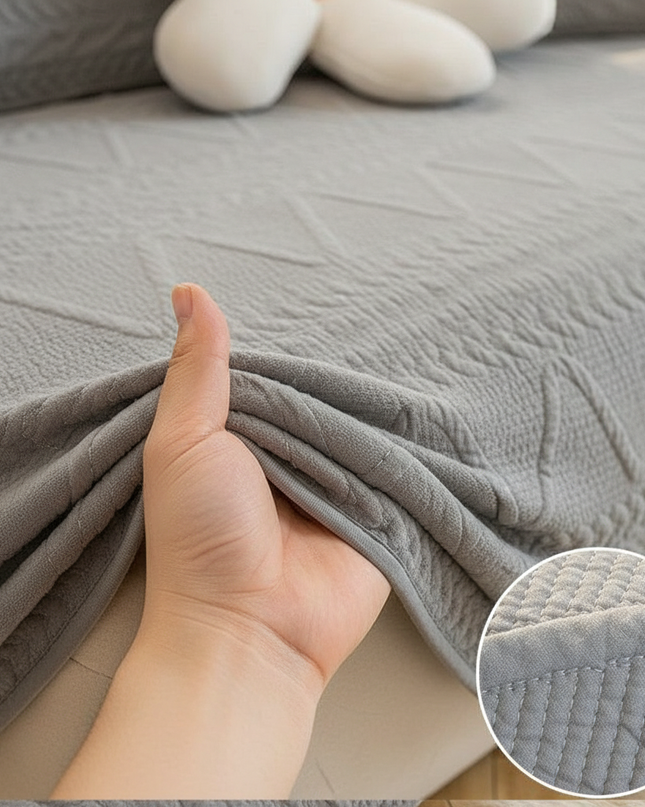 Housse de clic clac gris matelassée – Protection canapé convertible – Photo Variation 5