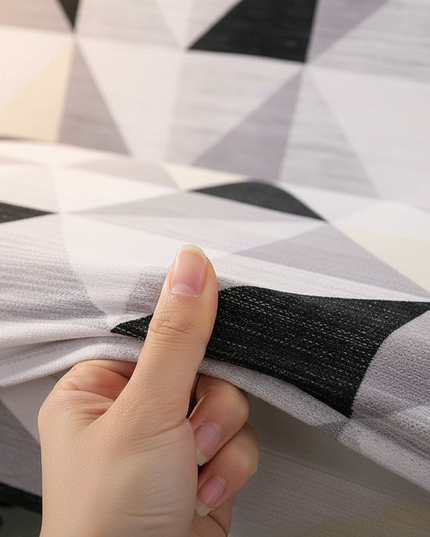 Housse de clic clac géométrique contrasté – Protection canapé convertible – Photo Variation 5