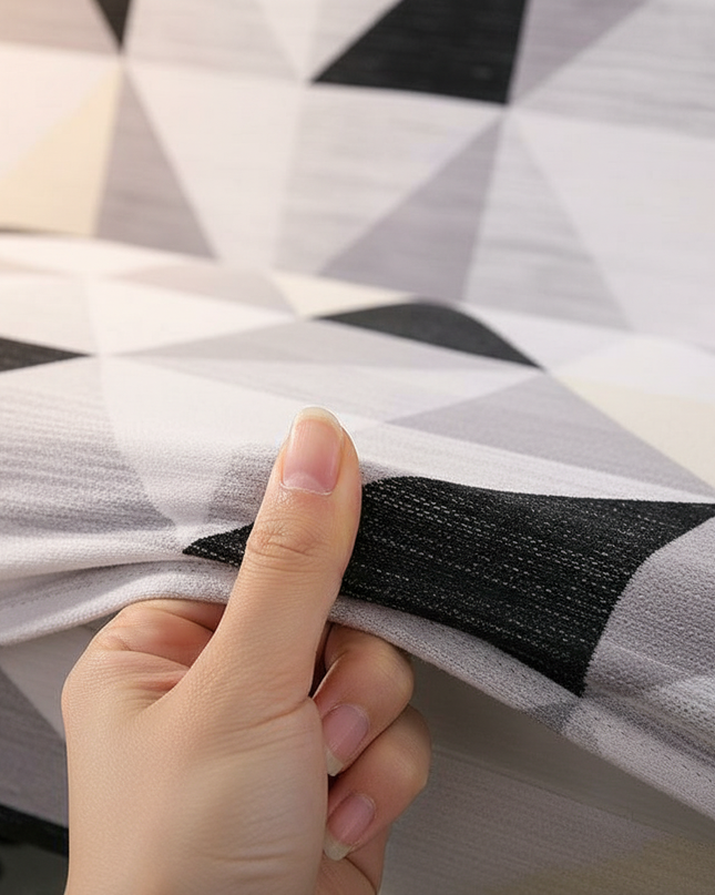 Housse de clic clac géométrique contrasté – Protection canapé convertible – Photo Variation 5