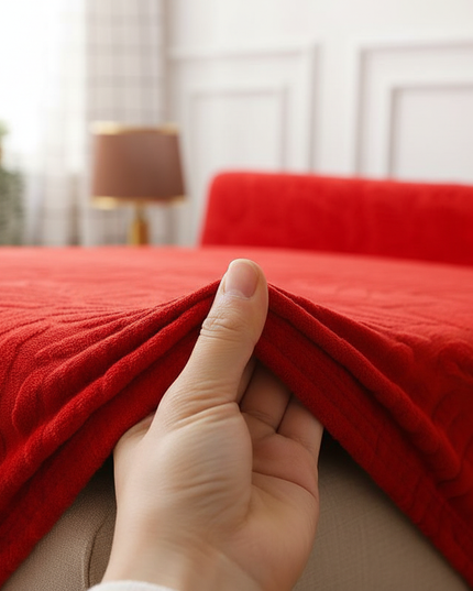 Housse de clic clac rouge motif floral – Protection canapé convertible – Photo Variation 5