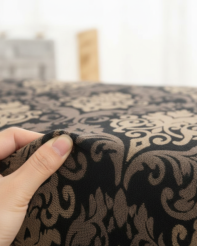 Housse de clic clac damassé noir doré – Protection canapé convertible – Photo Variation 5