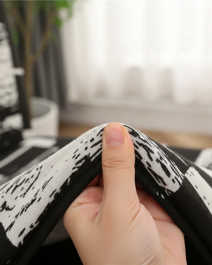 Housse de clic clac imprimée abstraite noir-blanc – Protection canapé convertible – Photo Variation 5