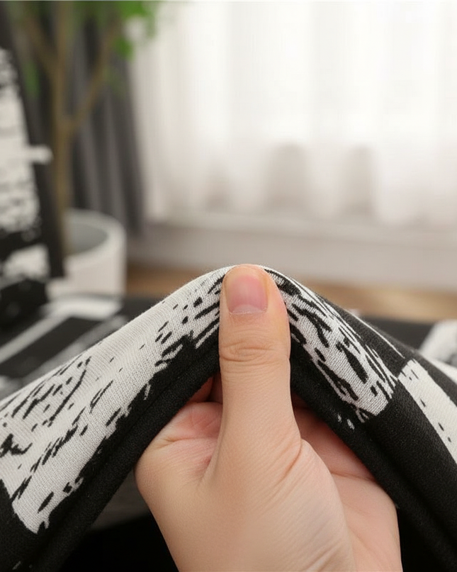 Housse de clic clac imprimée abstraite noir-blanc – Protection canapé convertible – Photo Variation 5