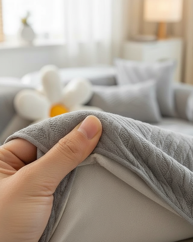 Housse de clic clac gris matelassé scandinave – Protection canapé convertible – Photo Variation 5