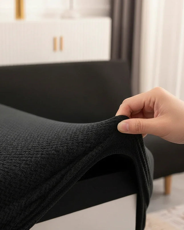 Housse de clic clac noire jacquard – Protection canapé convertible – Photo Variation 5