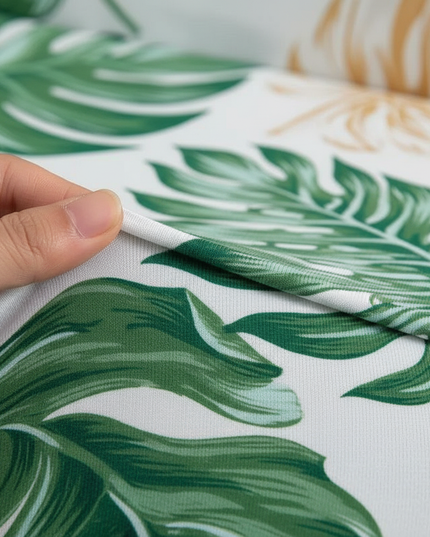 Housse de clic clac tropicale verte or – Protection canapé convertible – Photo Variation 5