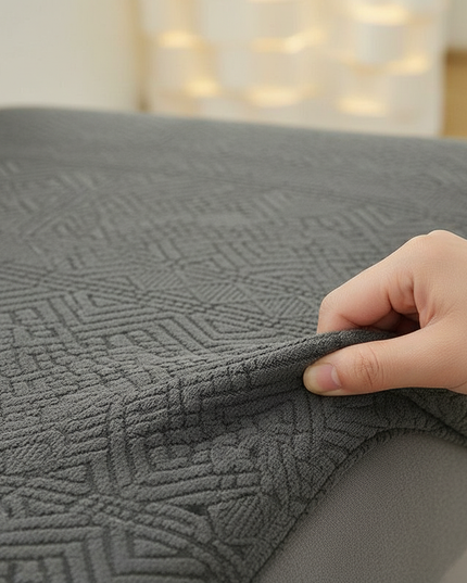 Housse de clic clac gris anthracite jacquard – Protection canapé convertible – Photo Variation 5