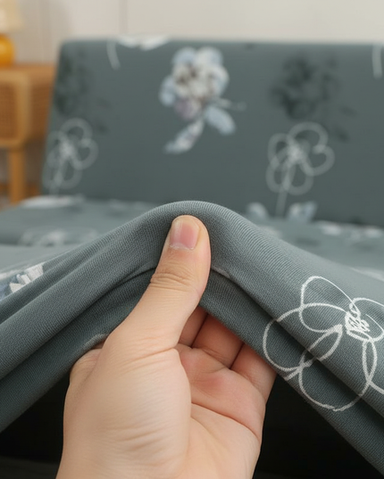 Housse de clic clac motifs floraux verts – Protection canapé convertible – Photo Variation 5