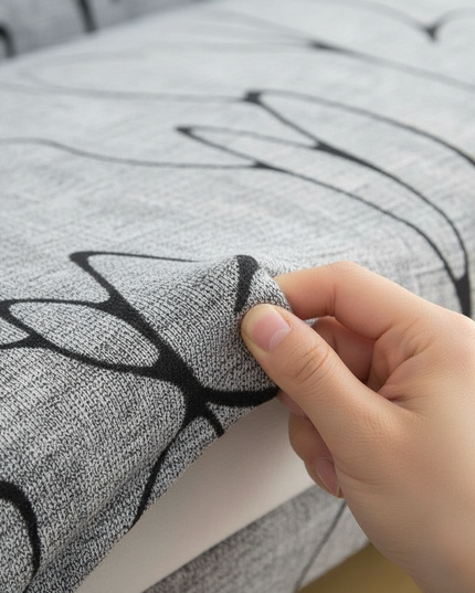 Housse de clic clac motifs gris extensible – Protection canapé convertible – Photo Variation 5