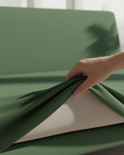 Housse de clic clac vert foncé extensible. – Protection canapé convertible – Photo Variation 5