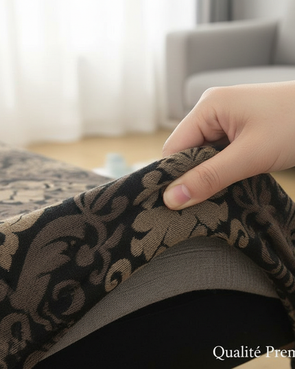 Housse de clic clac damassé noir doré – Protection canapé convertible – Photo Variation 5