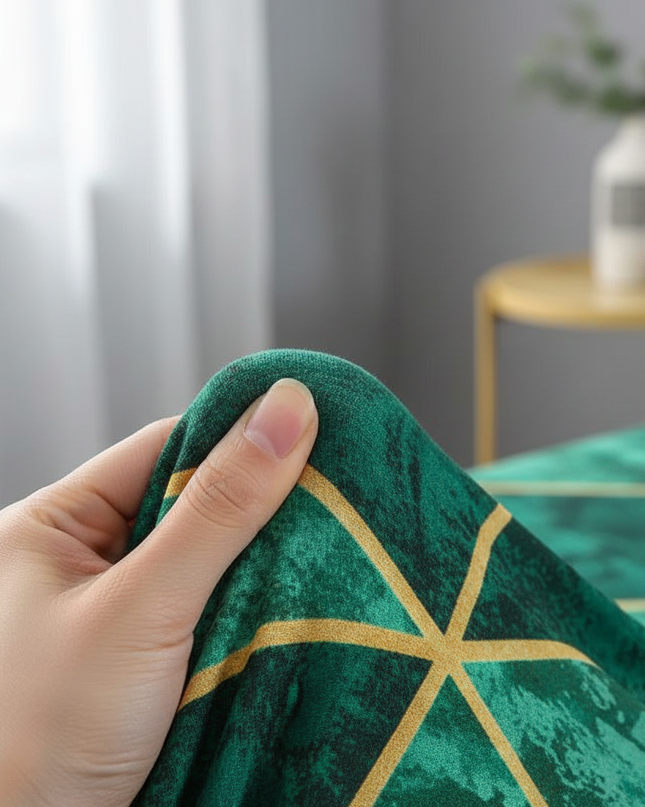 housse clic clac bicolore – Protection canapé convertible – Photo Variation 5