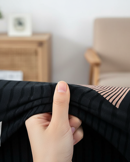 Housse de clic clac géométrique noire triangles – Protection canapé convertible – Photo Variation 5