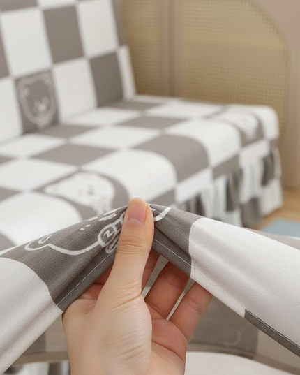 Housse de clic clac Carreaux Oursons – Protection canapé convertible – Photo Variation 5