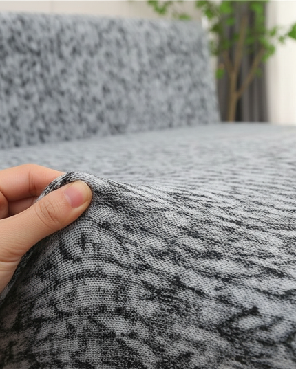 Housse de clic clac motif tricoté gris – Protection canapé convertible – Photo Variation 5