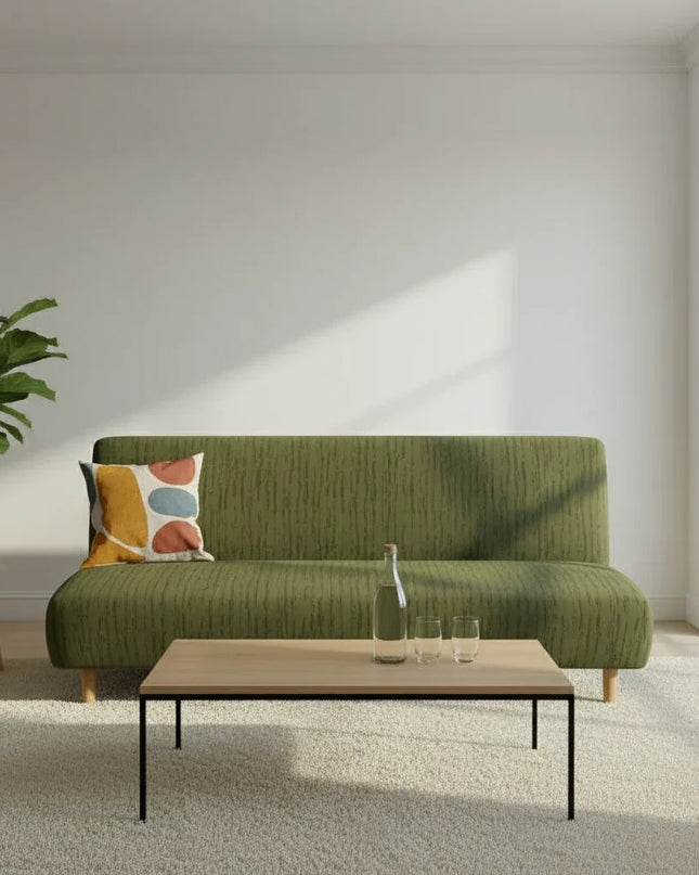 Housse de clic clac stretch crème – Protection canapé convertible – Photo Variation 4