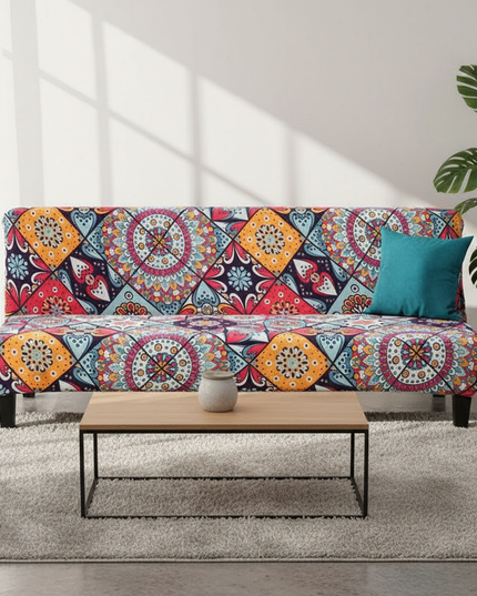 Housse de clic clac motifs mandalas colorés – Protection canapé convertible – Photo Variation 4