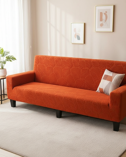 Housse de clic clac rouille feuillage – Protection canapé convertible – Photo Variation 4