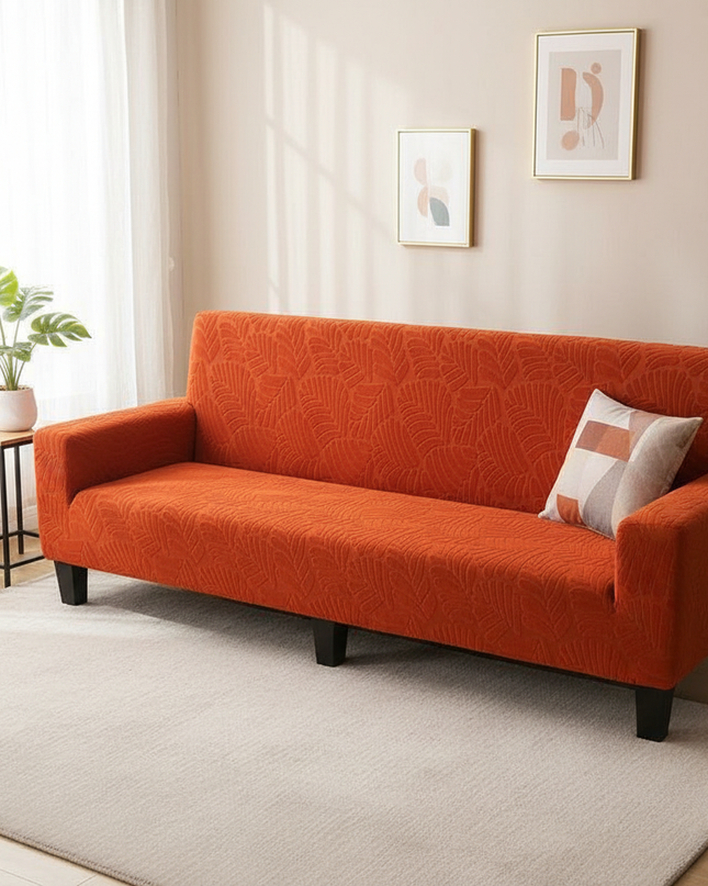 Housse de clic clac rouille feuillage – Protection canapé convertible – Photo Variation 4