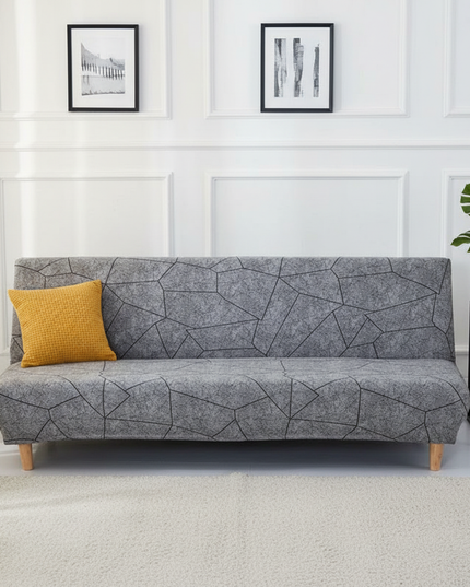 Housse de clic clac grise géométrique – Protection canapé convertible – Photo Variation 4