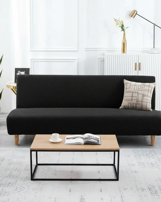 Housse de clic clac noire jacquard – Protection canapé convertible – Photo Variation 4