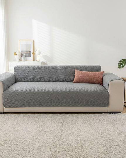 Housse de clic clac gris matelassée – Protection canapé convertible – Photo Variation 4