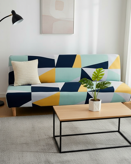 Housse de clic clac Géométrique Multicolore – Protection canapé convertible – Photo Variation 4