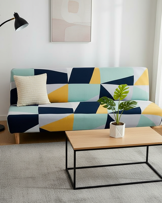 Housse de clic clac Géométrique Multicolore – Protection canapé convertible – Photo Variation 4