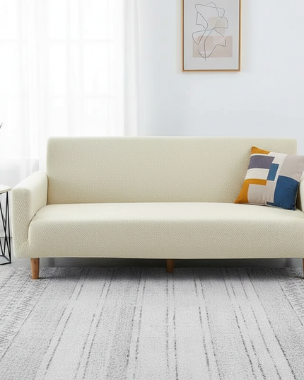 Housse de clic clac crème jacquard – Protection canapé convertible – Photo Variation 4