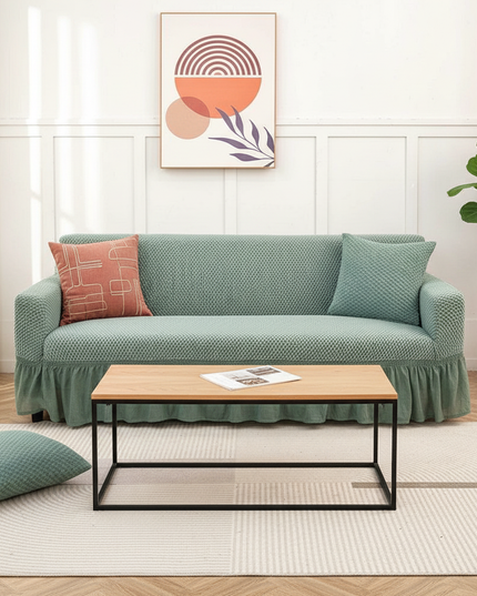 housse clic clac vert sauge – Protection canapé convertible – Photo Variation 4