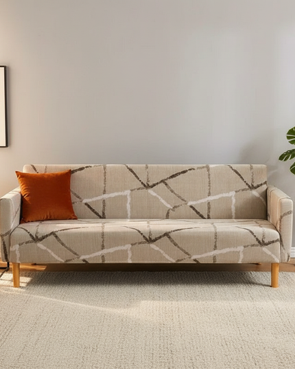 Housse de clic clac géométrique noir gris – Protection canapé convertible – Photo Variation 4