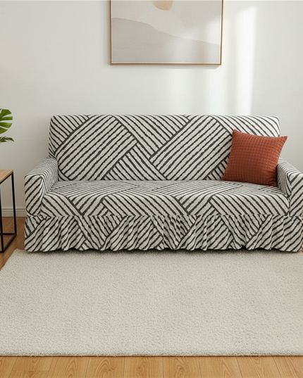 Housse de clic clac géométrique plissé lavable – Protection canapé convertible – Photo Variation 4