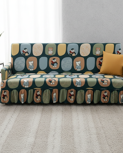 Housse de clic clac oursons vert canard – Protection canapé convertible – Photo Variation 4