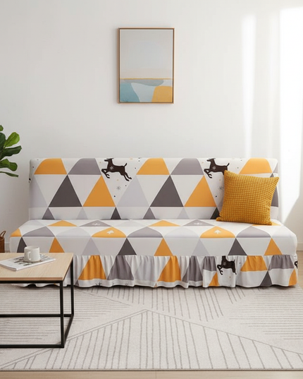 Housse de clic clac Triangles Cerf Jaune – Protection canapé convertible – Photo Variation 4
