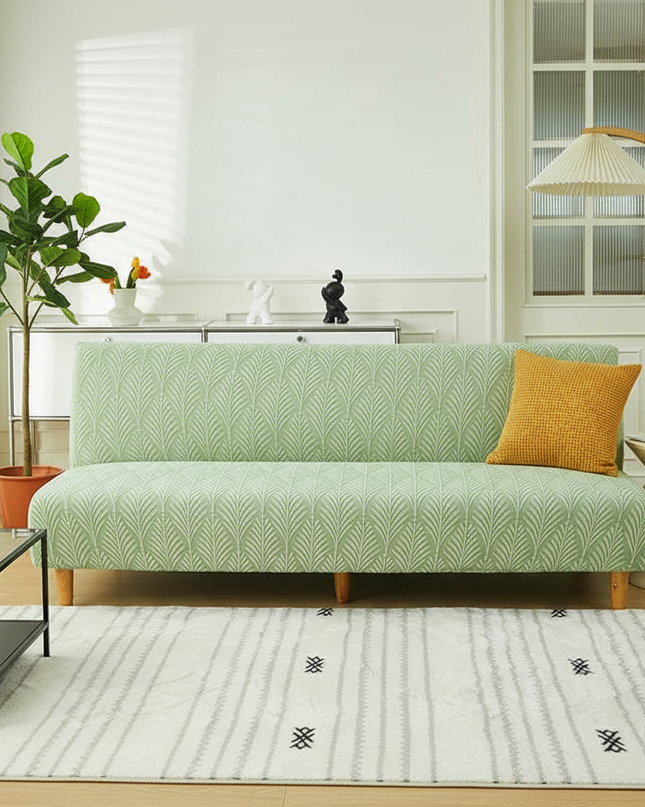 housse clic clac vert d'eau – Protection canapé convertible – Photo Variation 4