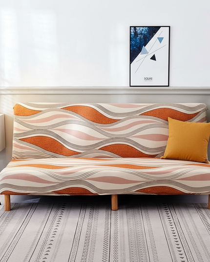 Housse de clic clac élastique motif vagues – Protection canapé convertible – Photo Variation 4