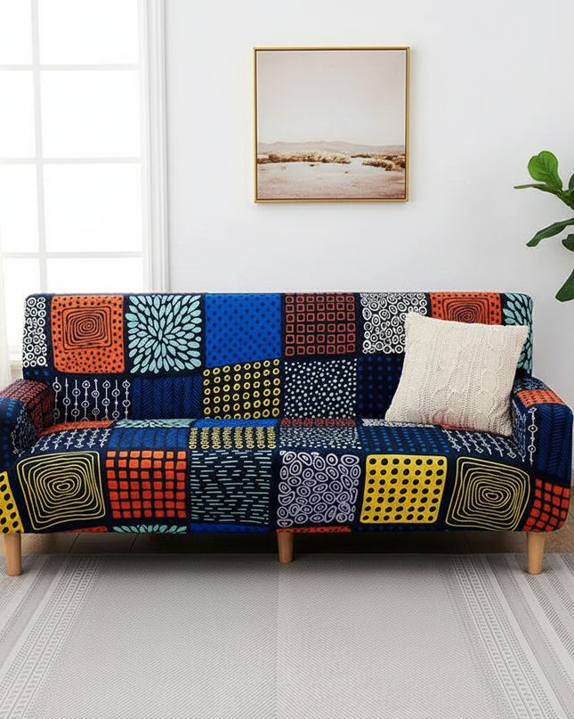 housse clic clac patchwork – Protection canapé convertible – Photo Variation 4