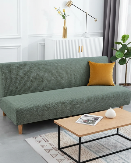 Housse de clic clac vert sauge jacquard – Protection canapé convertible – Photo Variation 4
