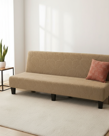 Housse de clic clac jacquard sable – Protection canapé convertible – Photo Variation 4