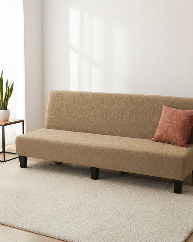 Housse de clic clac jacquard sable – Protection canapé convertible – Photo Variation 4