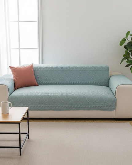 Housse de clic clac vert menthe matelassée – Protection canapé convertible – Photo Variation 4