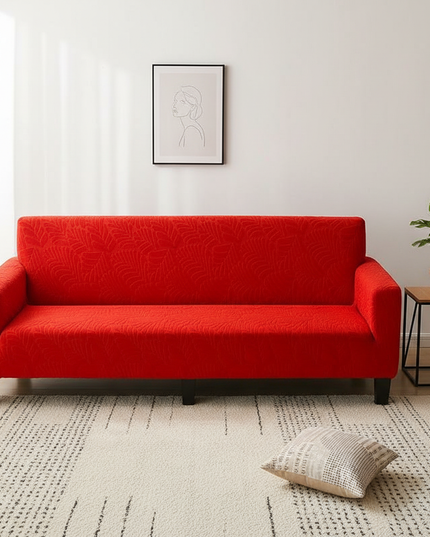 Housse de clic clac rouge motif floral – Protection canapé convertible – Photo Variation 4