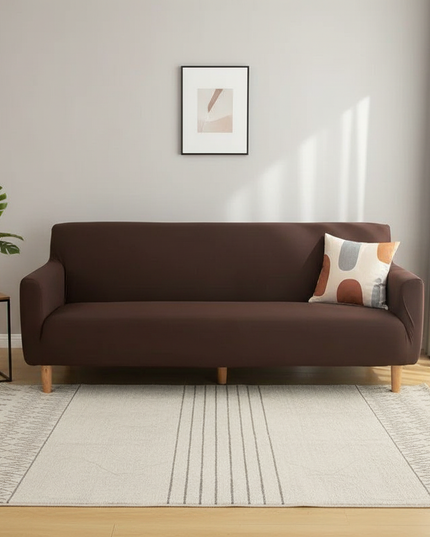 Housse de clic clac sans accoudoirs chocolat – Protection canapé convertible – Photo Variation 4