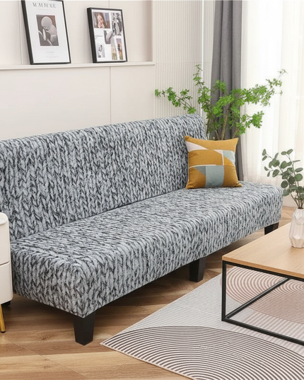 Housse de clic clac motif tricoté gris – Protection canapé convertible – Photo Variation 4