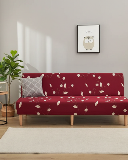 Housse de clic clac Bordeaux floral – Protection canapé convertible – Photo Variation 4