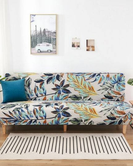 Housse de clic clac feuilles tropicales multicolores – Protection canapé convertible – Photo Variation 4