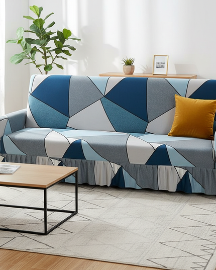 housse clic clac bleu gris – Protection canapé convertible – Photo Variation 4
